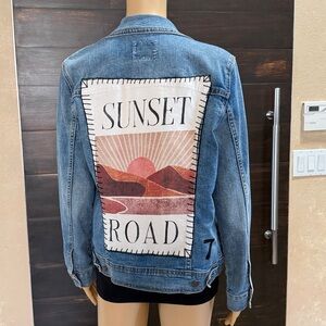 Upcycled Old Navy Sunset Road Denim Jacket Size M